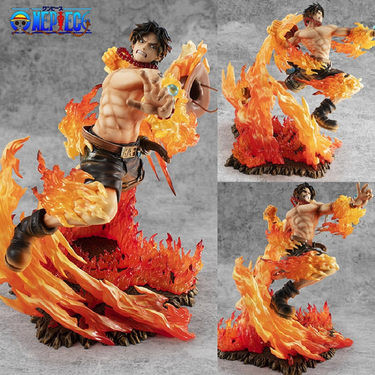 One Piece Anime Portgas D Ace MAX 15th Anniversary Special Edition Statue PVC Action Figure Collectible Model Toys for Children