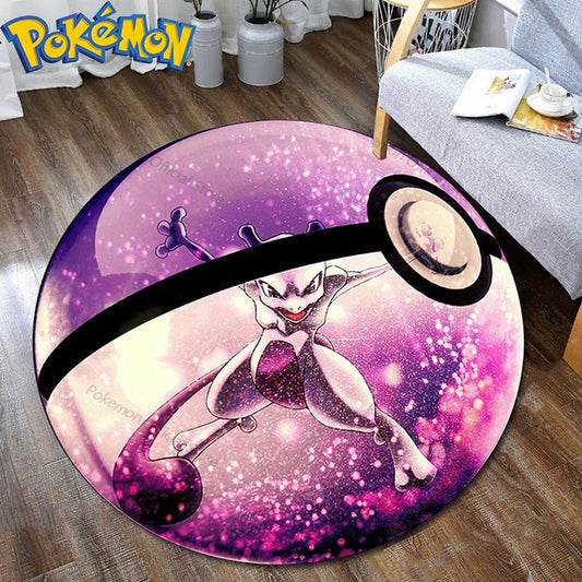 3D Printed Pokemon Floor Mat Non-slip Round, For many uses, Bathroom, living room, bedroom