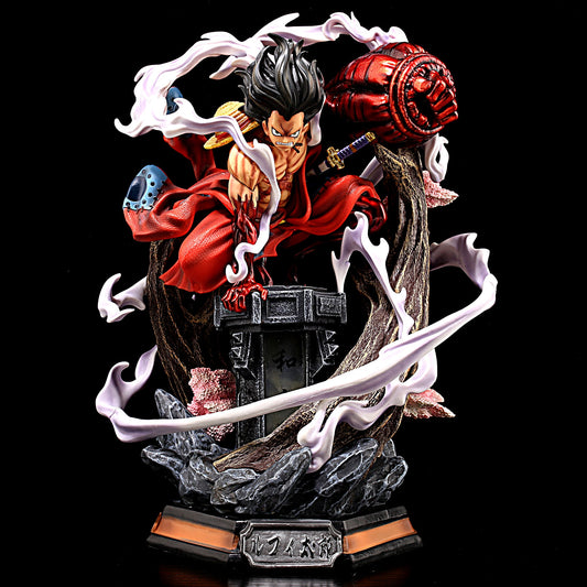 One Piece 26cm Wano Gear 4 Luffy 2 Head Pieces Statue